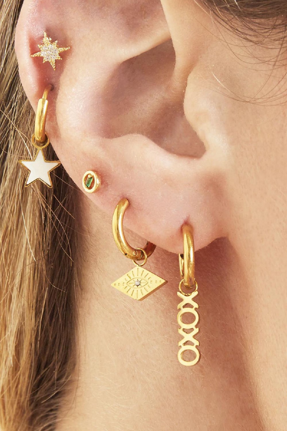 Earrings XOXO Gold Color Stainless Steel h5Picture2